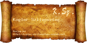 Kogler Szilveszter névjegykártya